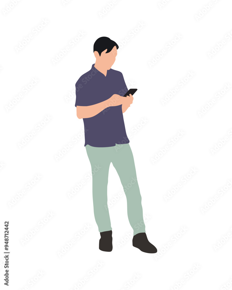 Flat vector people and illustration, man with casual outfit Flat vector people and illustration, man with casual outfit
