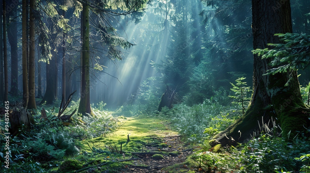 Obraz premium enchanted forest wallpaper