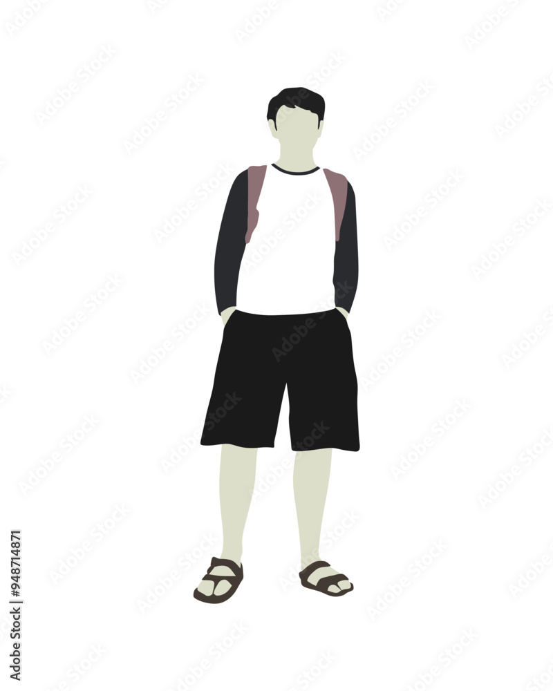Flat vector people and illustration, man with casual outfit Flat vector people and illustration, man with casual outfit