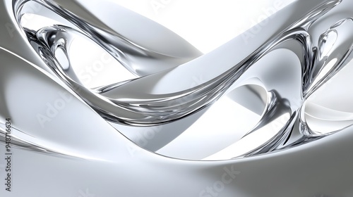 Gleaming Metallic Abstractions Captivating Geometric Compositions in a Sleek Industrial Studio Setting