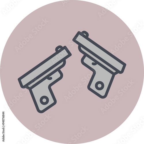 Two Guns Vector Icon