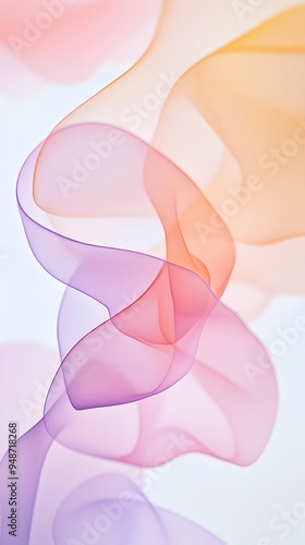 Harmonious Geometric Abstract with Pastel Color Gradients on Clean White Background