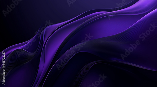 Wallpaper Mural Elegant Abstract Purple Silk Wave on Dark Background Torontodigital.ca