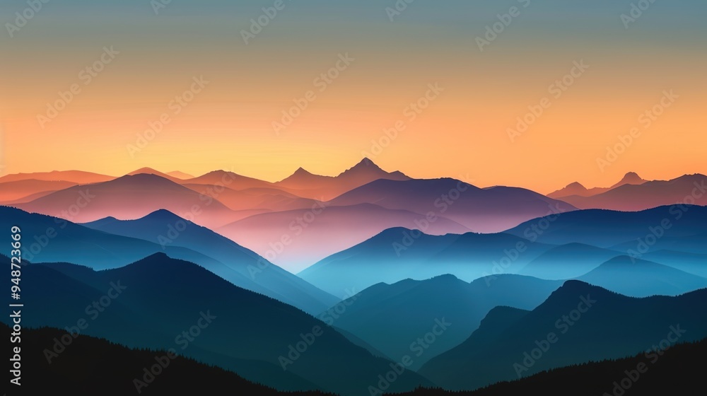 Obraz premium sunset at the mountain wallpaper