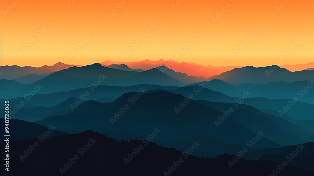 Fototapeta premium sunset at the mountain wallpaper