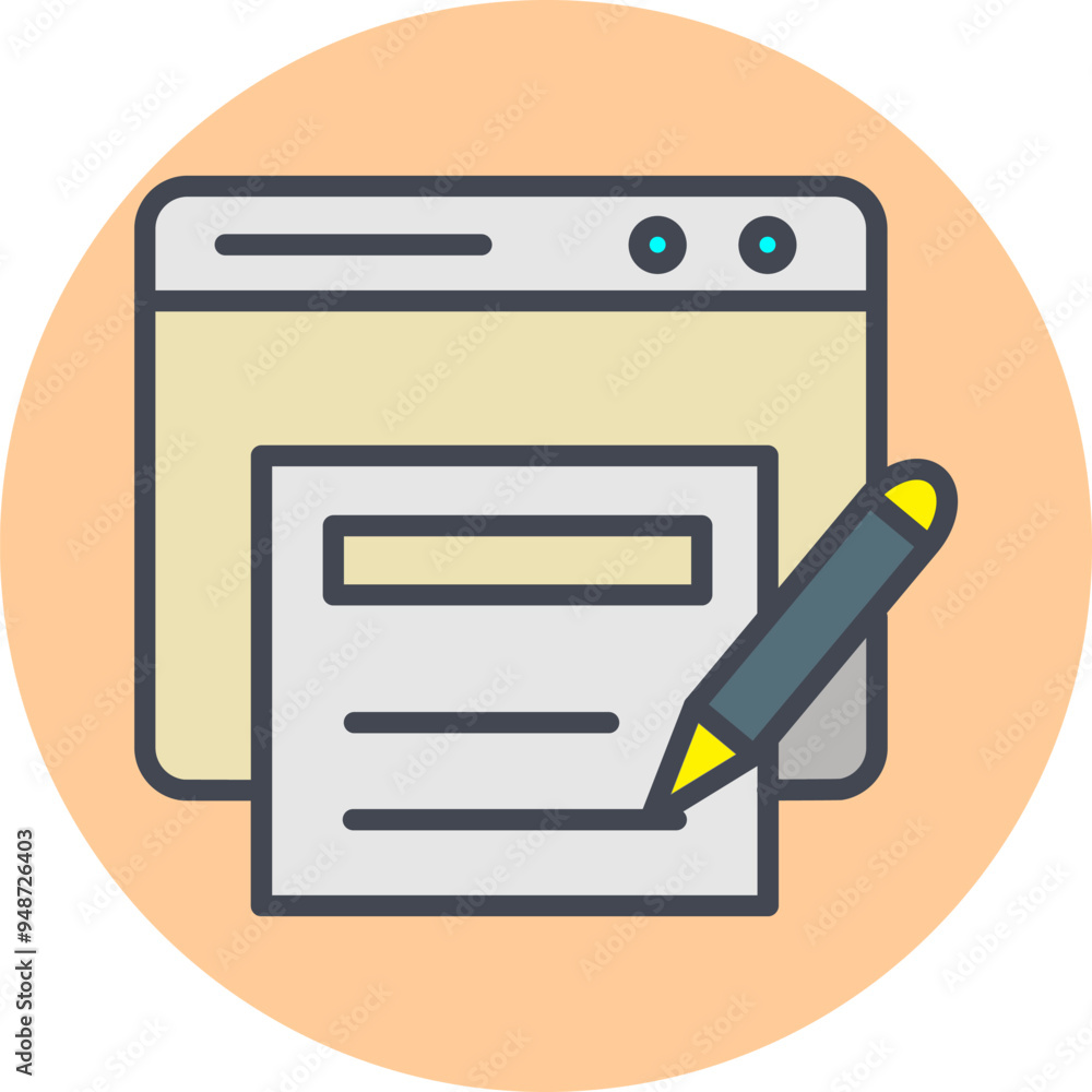 Blog Template Vector Icon Blog Template Vector Icon