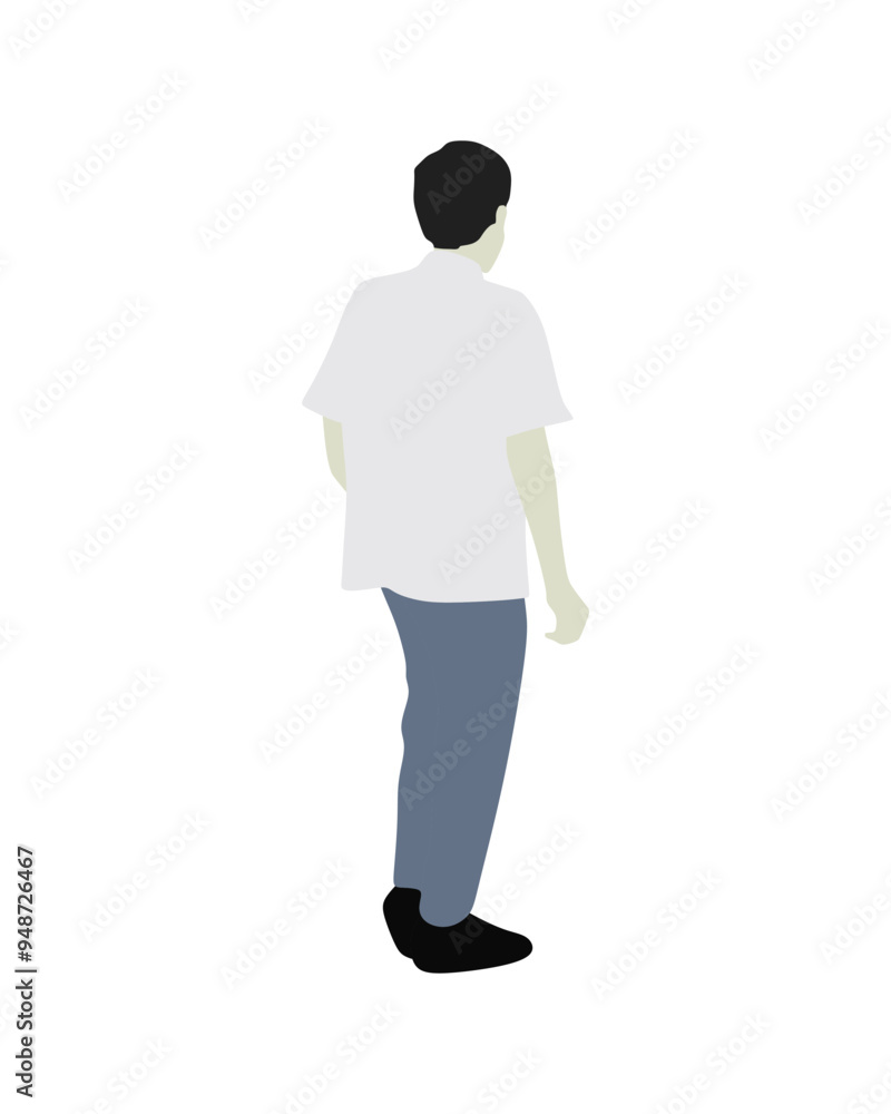 Flat vector people and illustration, man with school uniform outfit, indonesian Flat vector people and illustration, man with school uniform outfit, indonesian