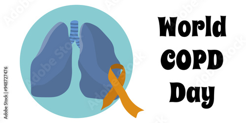 World COPD (Chronic Obstructive Pulmonary Disease) Day, Simple square banner or poster on the topic of medicine