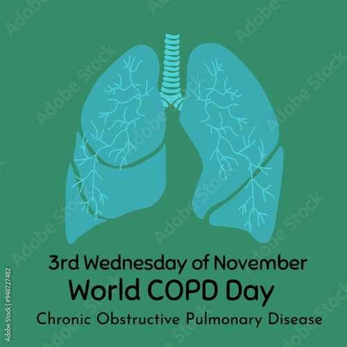 World COPD (Chronic Obstructive Pulmonary Disease) Day, Simple square banner or poster on the topic of medicine