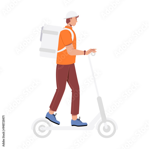 A flat character illustration of bike delivery 

