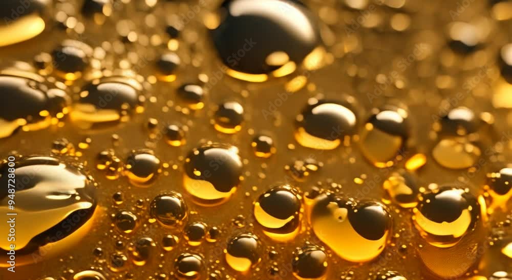 Gold shining oil bubbles 4k animation Gold shining oil bubbles 4k animation