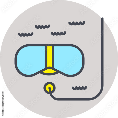 Snorkeling Vector Icon