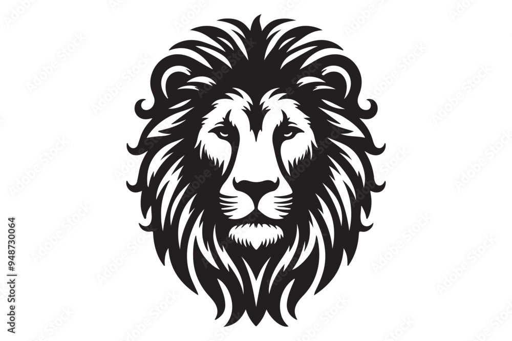 Obraz premium lion head silhouette vector illustration