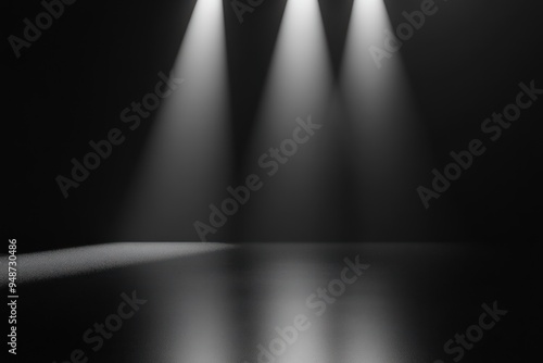 Three Spotlights in a Dark Room