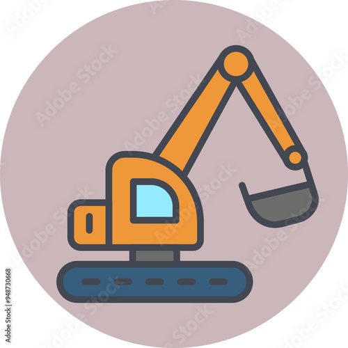 Excavator Vector Icon