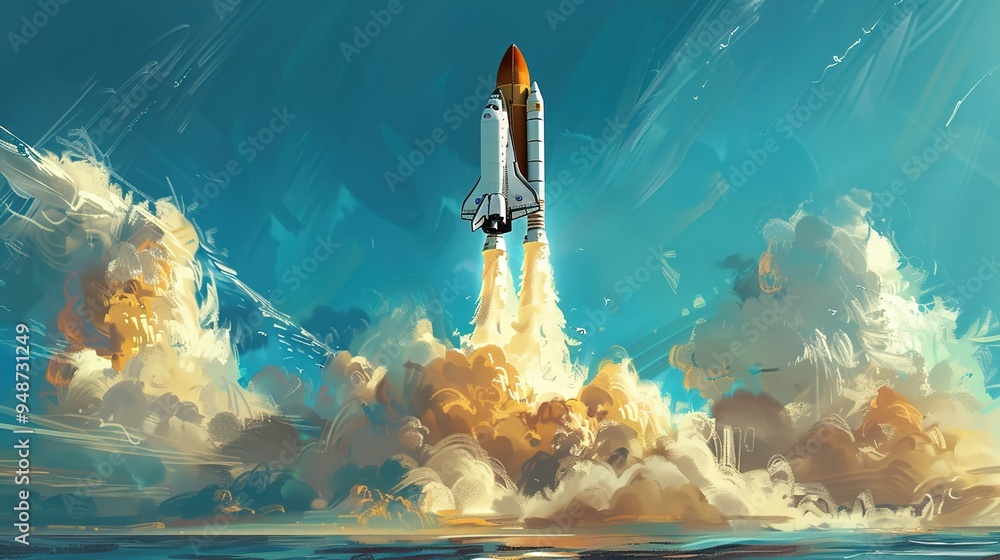 Fototapeta premium space shuttle launching