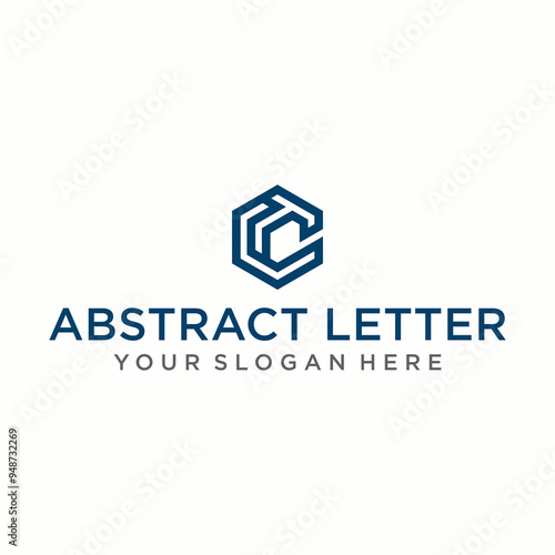 CT or TC letter logo in the form of hexagons and cube logos with letter designs for corporate identity