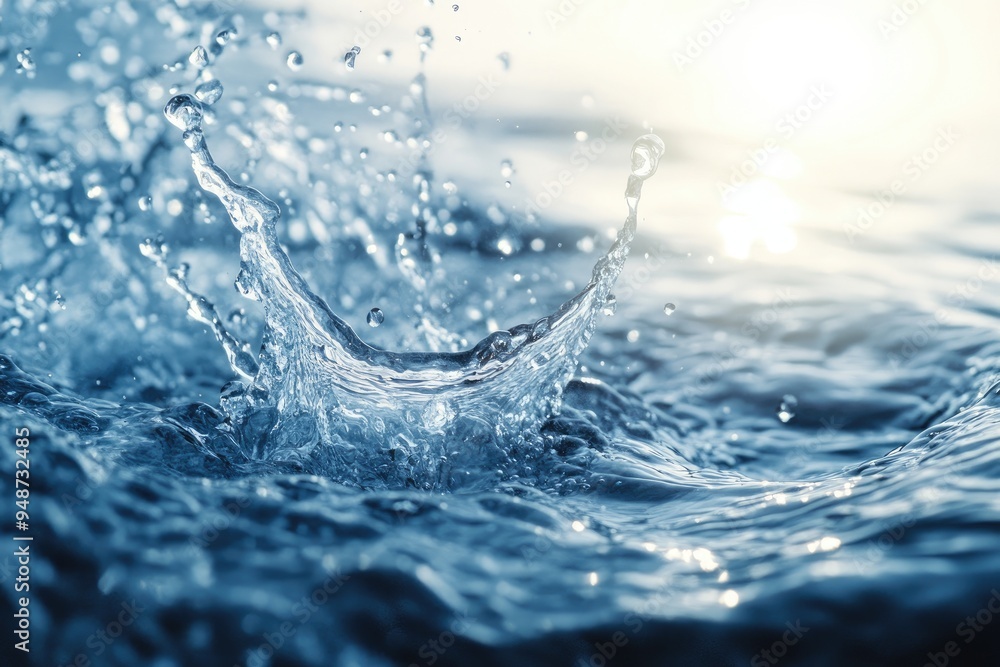 Water splash with sun reflection. A captivating image for projects related to water, nature, and purity. Water splash with sun reflection. A captivating image for projects related to water, nature, and purity.