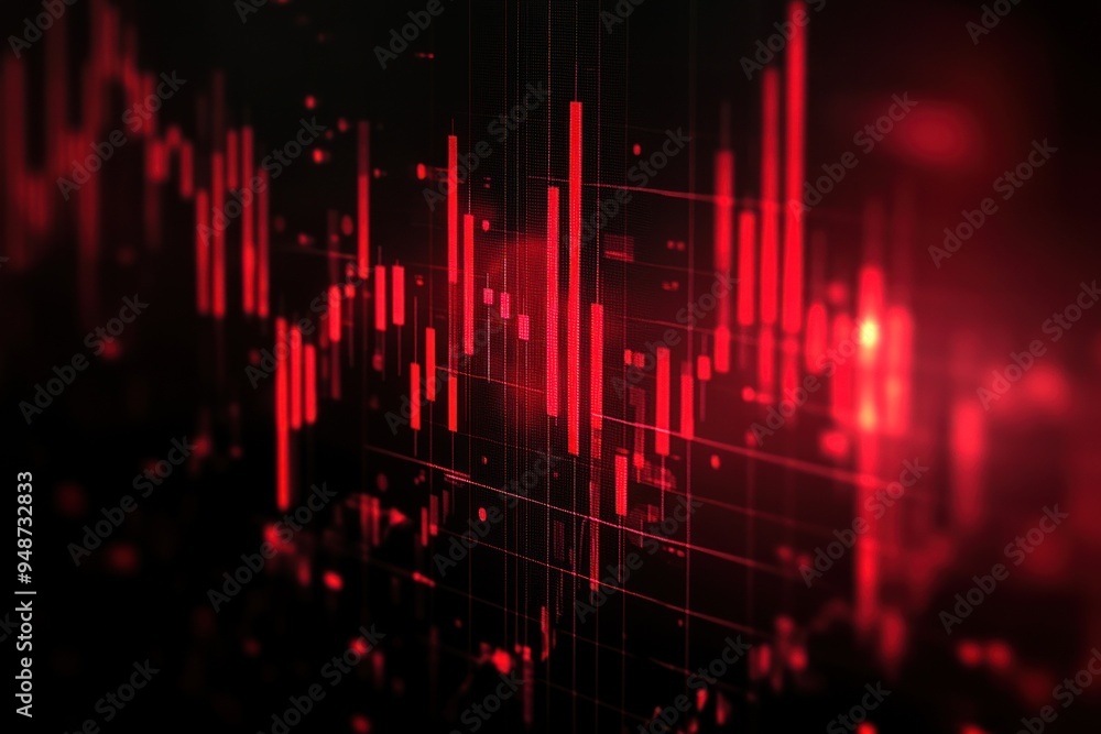 Abstract Red Data Visualization with Grid Lines Abstract Red Data Visualization with Grid Lines