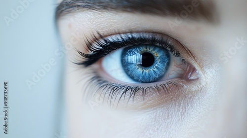 A Close-Up of a Beautiful Blue Eye