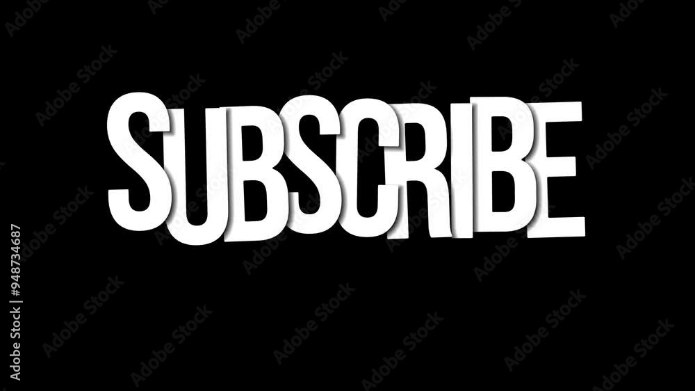 SUBSCRIBE TEXT ANIMATION WITH BLACK BACKGROUND. SUBSCRIBE TEXT ANIMATION WITH BLACK BACKGROUND.
