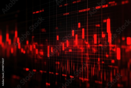 Wallpaper Mural Red Stock Market Graph Torontodigital.ca