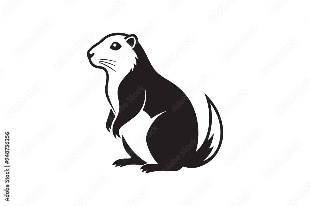 Fototapeta premium Prairie Dog silhouette vector illustration