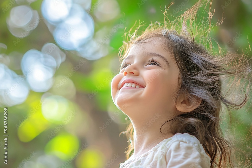 Joyful Child Smiling in Nature - Happiness, Innocence, and Outdoor Play Joyful Child Smiling in Nature - Happiness, Innocence, and Outdoor Play