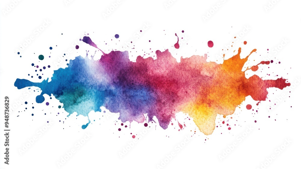 Abstract Watercolor Rainbow Splash Abstract Watercolor Rainbow Splash