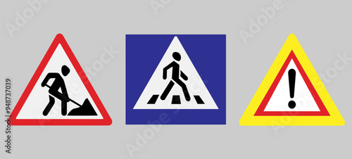 Road signs, vector illustration, signs, street symbol, 10EPS