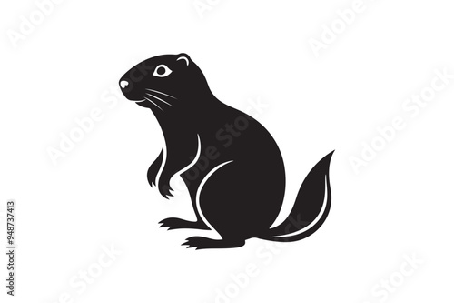 Prairie Dog silhouette vector illustration