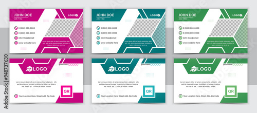 Modern Corporate Business Card Design with Photo for Entrepreneurs and Founders