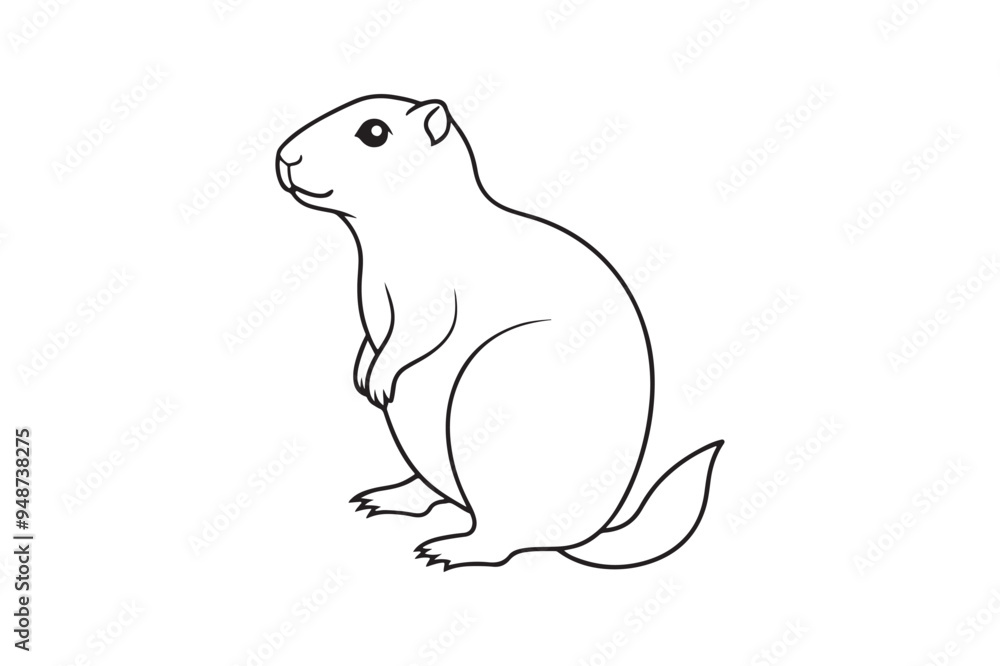 Fototapeta premium Prairie Dog silhouette vector illustration