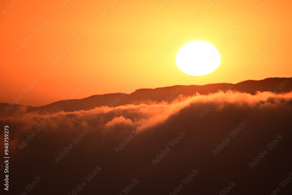 sunset in the mountains