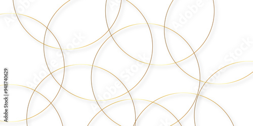 Abstract industrial Design random lines gold on white background.Geometric seamless minimalist pattern with straight lines design.luxury gold geometric random chaotic lines. Circle and triangle line