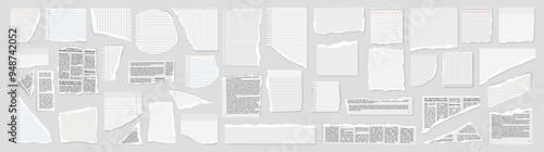 large ripped block grid and rulled paper pages torn blocks