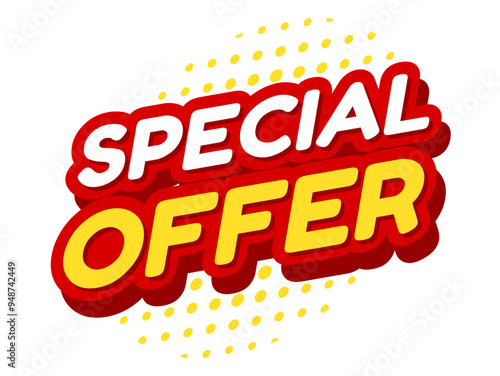 Special Offer Comic Style Burst Banner with Green and Yellow Text