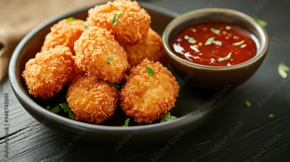 Crispy Fried Bites with Spicy Sauce Crispy Fried Bites with Spicy Sauce