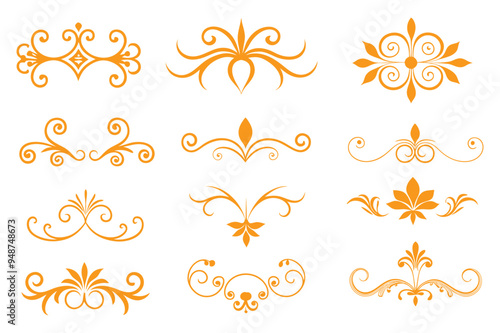 Elegant vintage decorative elements vector collection.