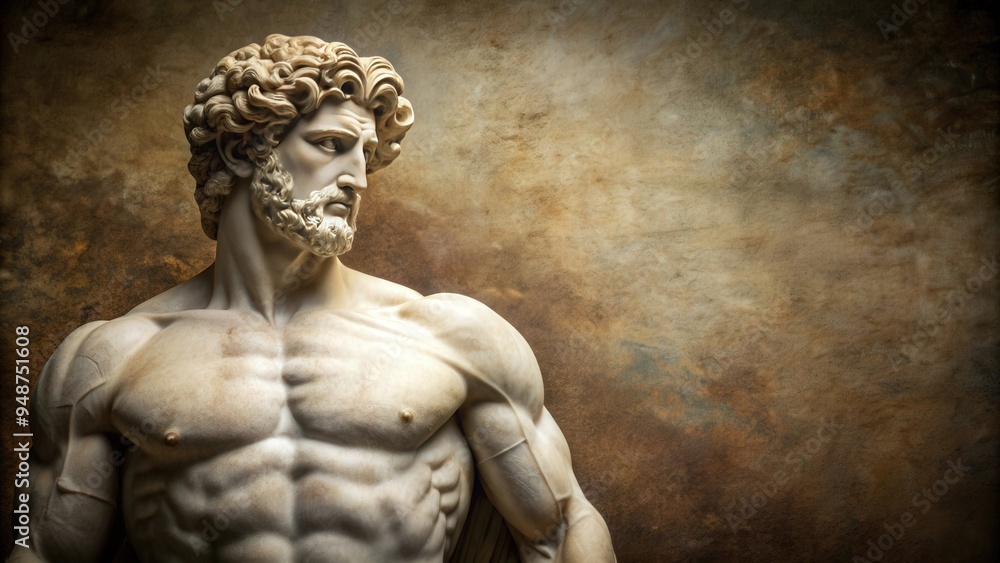 Marble statue of ancient strength standing against a textured background, marble, statue, ancient, strength Marble statue of ancient strength standing against a textured background, marble, statue, ancient, strength