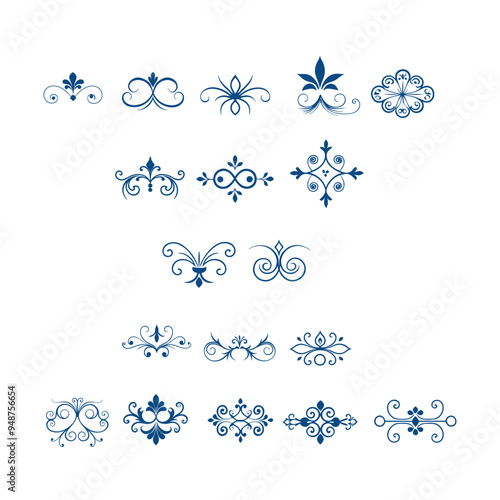 Elegant vintage decorative elements vector collection.