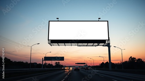 billboard on highway , advertising board in highway, blank white board isolated white background