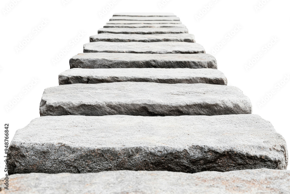 A detailed view of stone steps leading forward, showcasing a textured surface and natural stone variation. A detailed view of stone steps leading forward, showcasing a textured surface and natural stone variation.