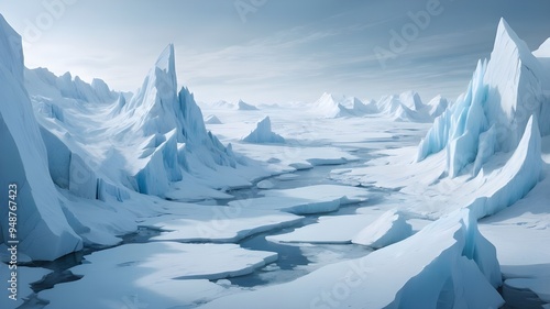 Icy blues shifting into frosty whites, evoking the cold beauty of the Arctic photo