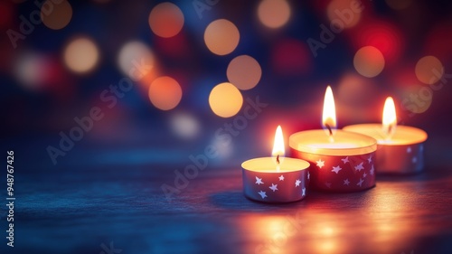 Candlelight vigil scene wit...