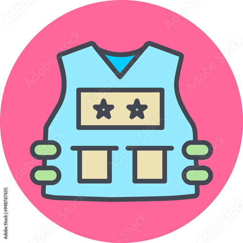 Police Vest Vector Icon