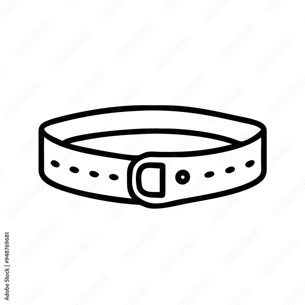 Dog collar icon in black outline Dog collar icon in black outline