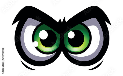 Cartoon eyes vector graphic angry comic emotion car decal evil face sticker