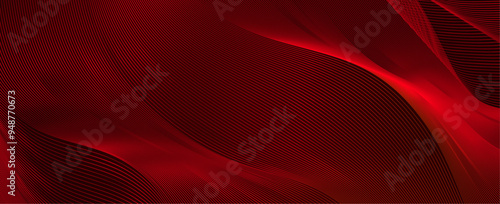 Abstract red silk luxury background design with diagonal lines pattern in burgundy color. Vector horizontal template for business banner, premium invitation, voucher, prestigious gift certificate.