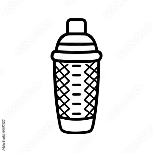 Outline icon of  a cocktail shaker, Modern simple vector illustration